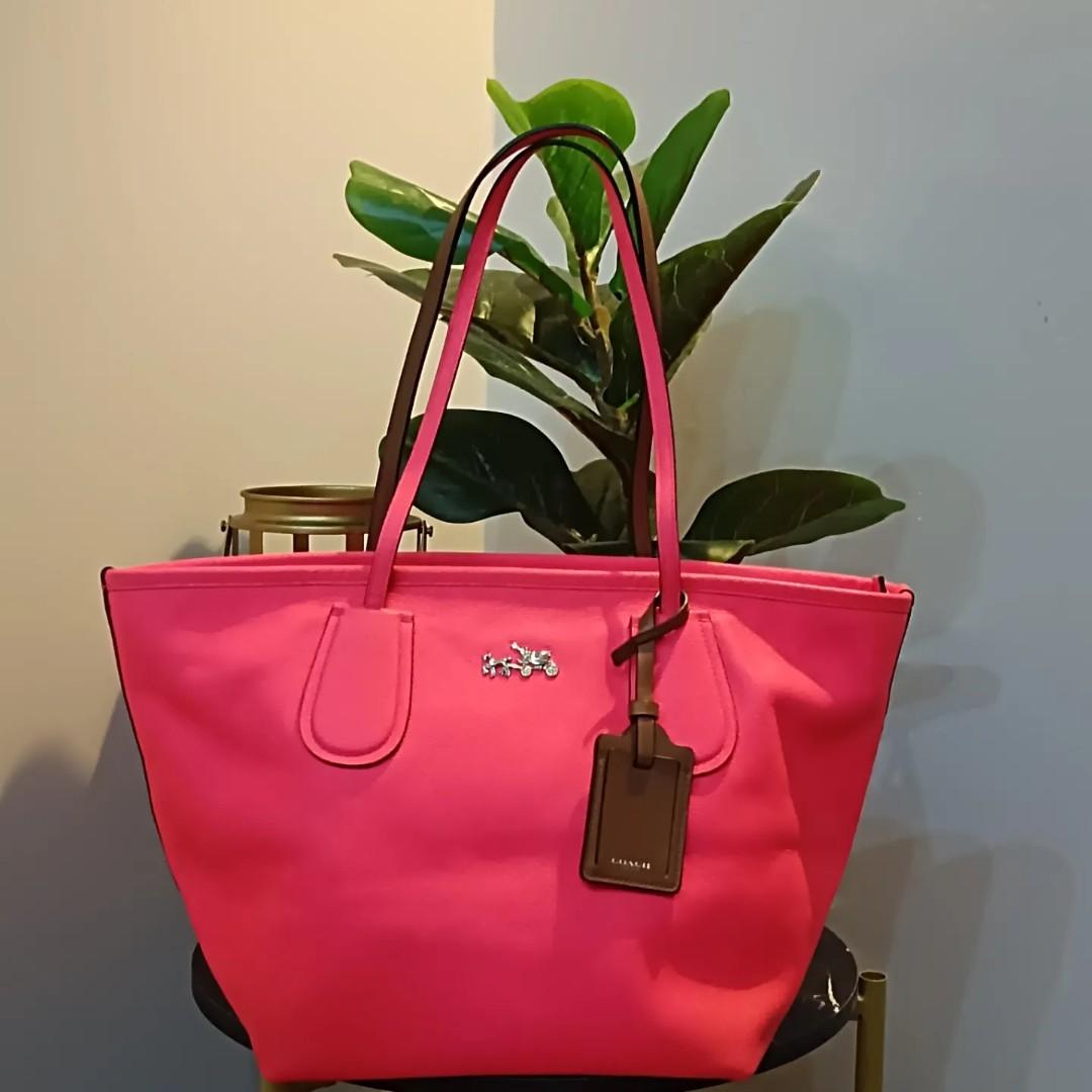 Coach Tote in Pink Neon Women s Fashion Bags Wallets Shoulder