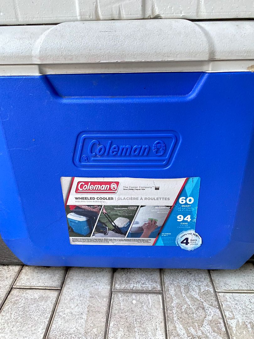 Coleman Cooler Box with wheels 56.8 ltr, TV & Home Appliances, Other