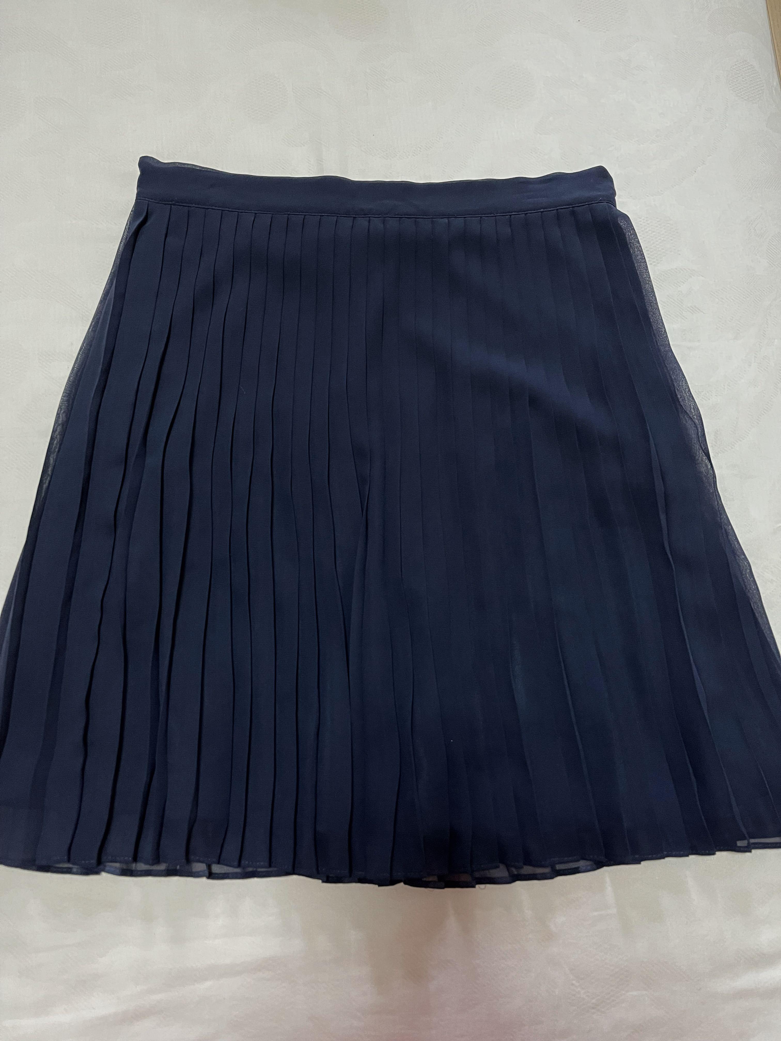 Navy blue pleated 2025 skirt forever 21