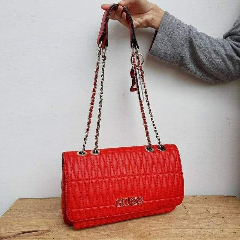 FREE POST to West Malaysia only Ready Stock Ladies GUESS Shoulder Handbag Direct From Original Bag Factory color red yellow denim size L28 H17