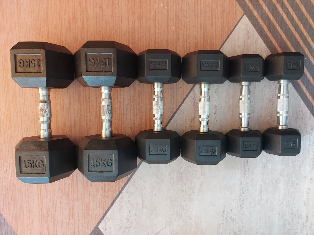 Full dumbbell set, Sports Equipment, Exercise & Fitness, Weights