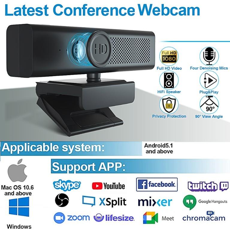 實體店鋪/SF (限今日特價$488)Full HD 1080P Computer Camera with 4 Built-in ...