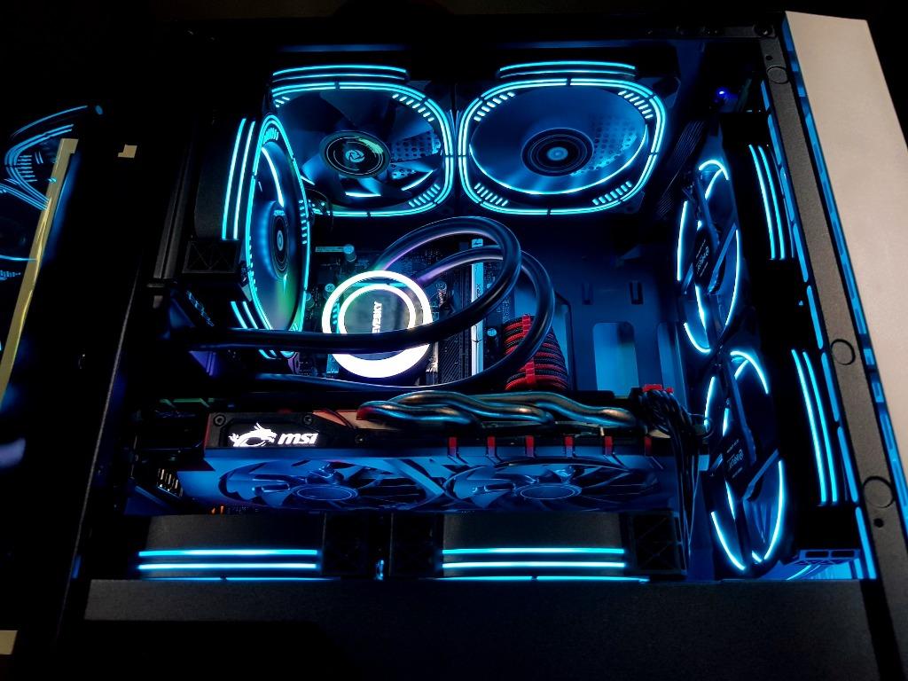 Gaming Rig Desktop PC System Unit with Liquid Cooler in a Nice Build ...