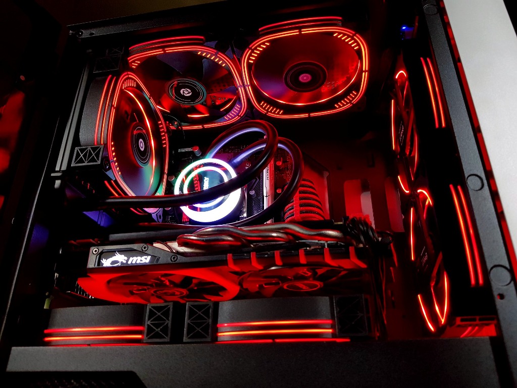 Gaming Rig Desktop PC System Unit with Liquid Cooler in a Nice Build ...
