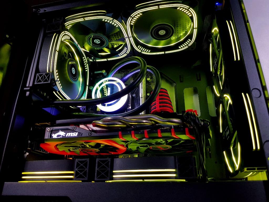 Gaming Rig Desktop PC System Unit with Liquid Cooler in a Nice Build ...