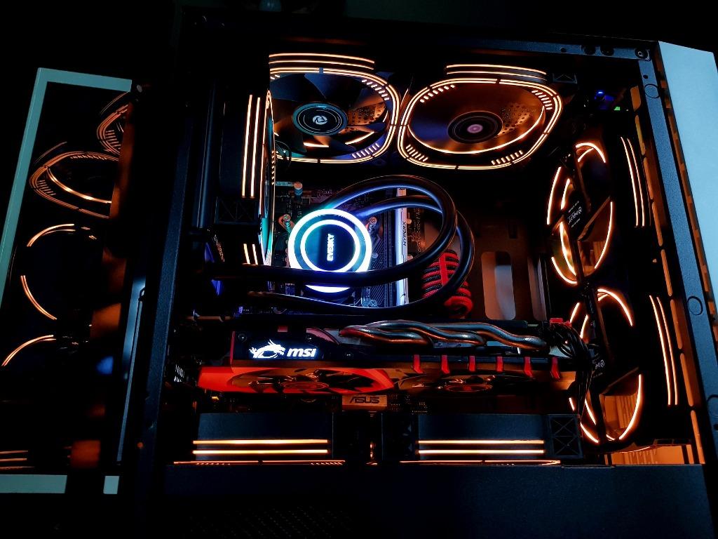 Gaming Rig Desktop PC System Unit with Liquid Cooler in a Nice Build ...