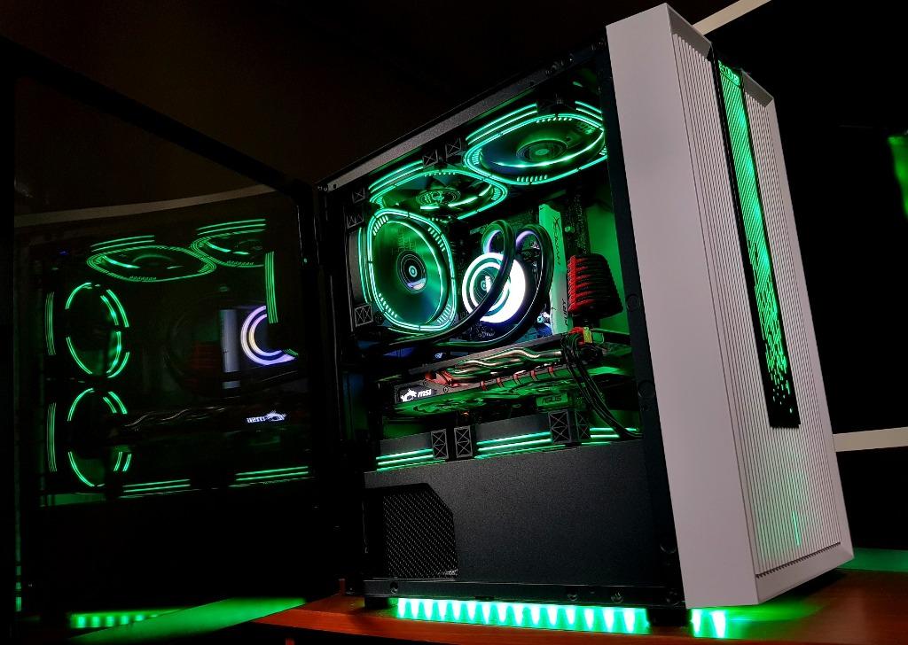 Gaming Rig Desktop PC System Unit with Liquid Cooler in a Nice Build ...