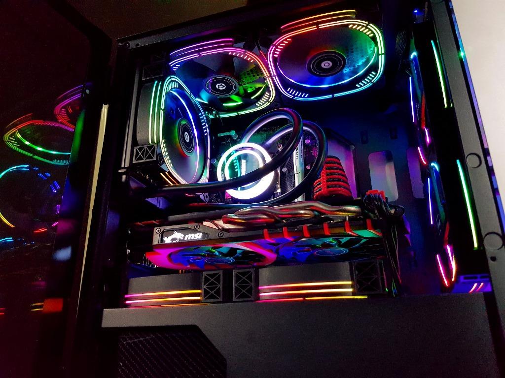 Gaming Rig Desktop PC System Unit with Liquid Cooler in a Nice Build ...