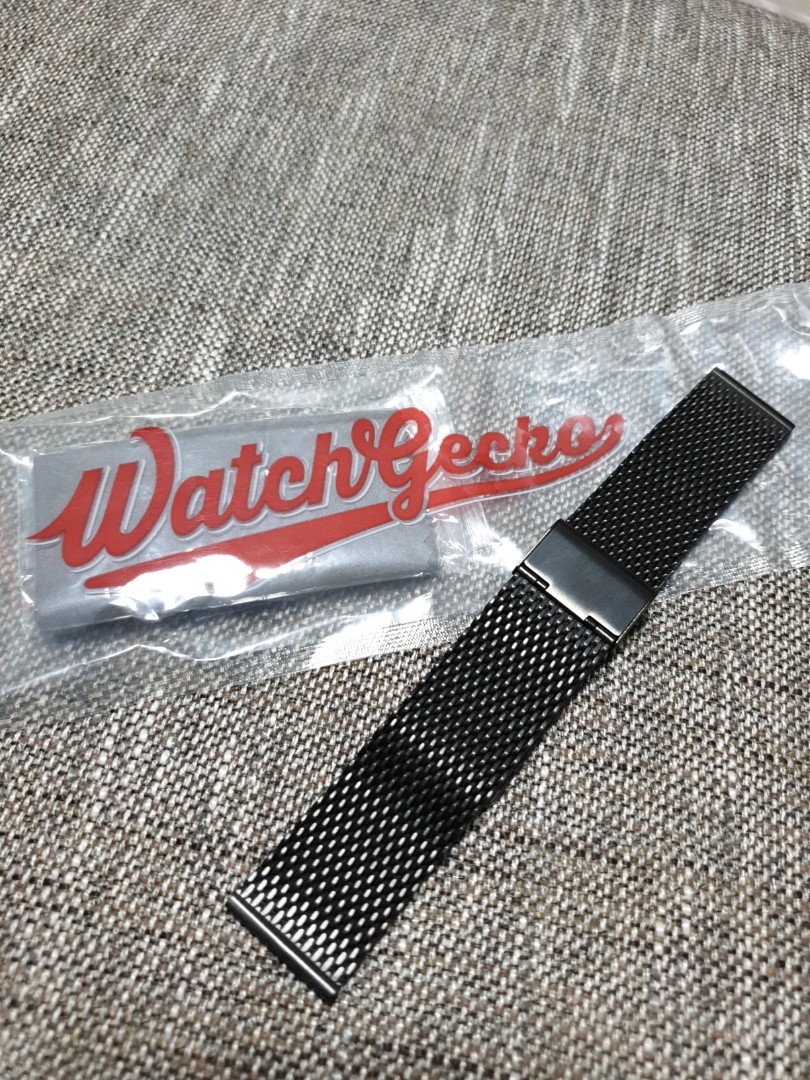 Geckota Milanese Mesh Shark watch band strap 22mm matte black