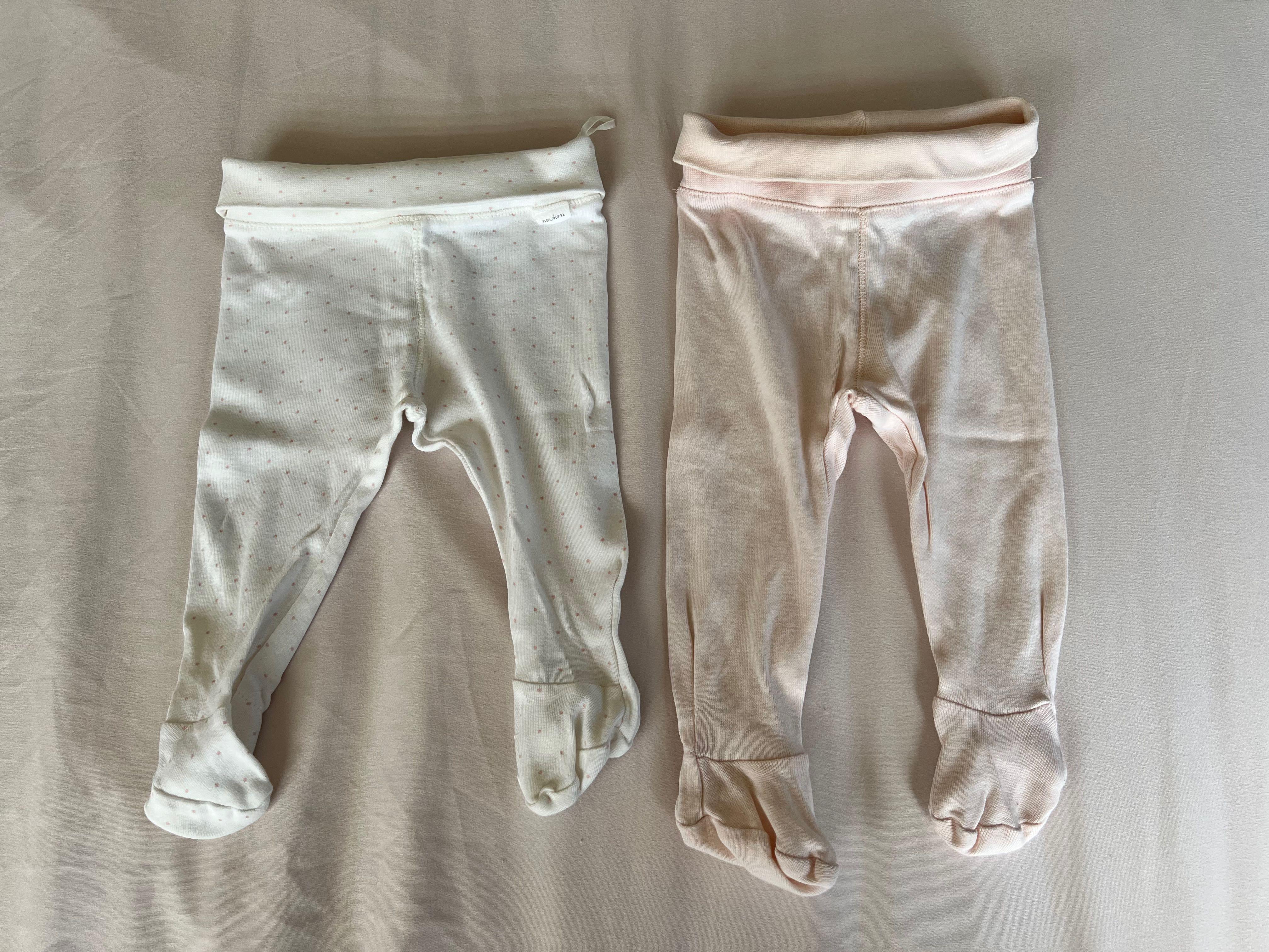 H M 2pack Baby Girl Trousers or Pajama with Feet Babies Kids