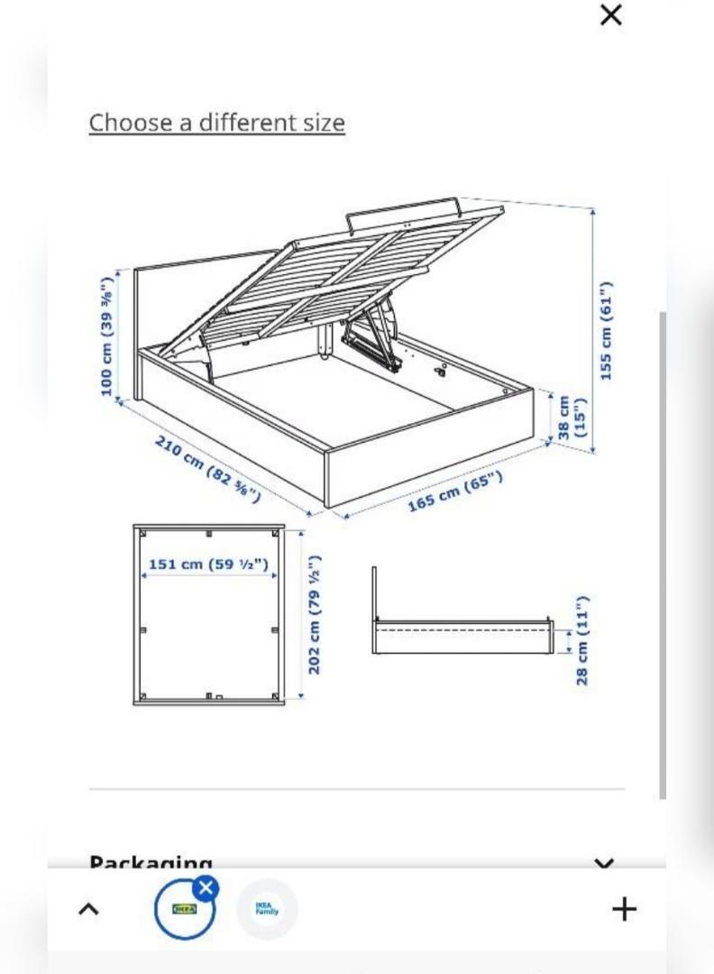 IKEA bed frame with storage + 2 bedside tables pick up 15th April