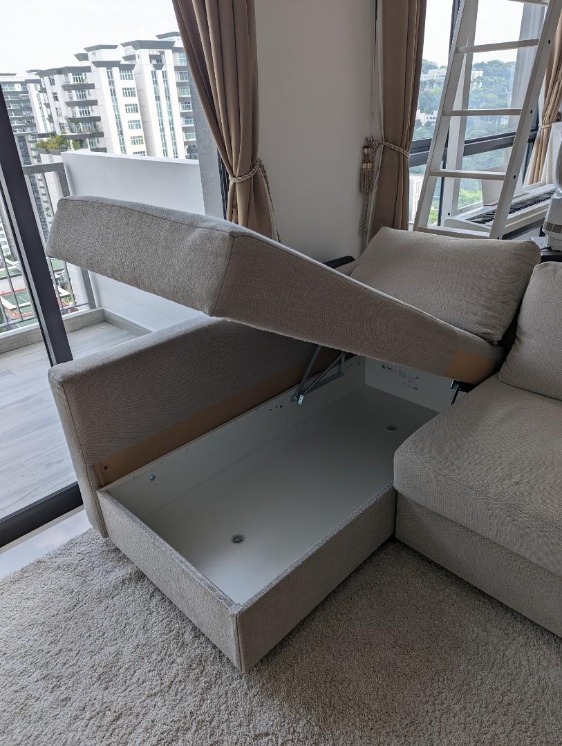 Friheten Corner Sofa Bed With Storage Hyllie Beige Furniture Home