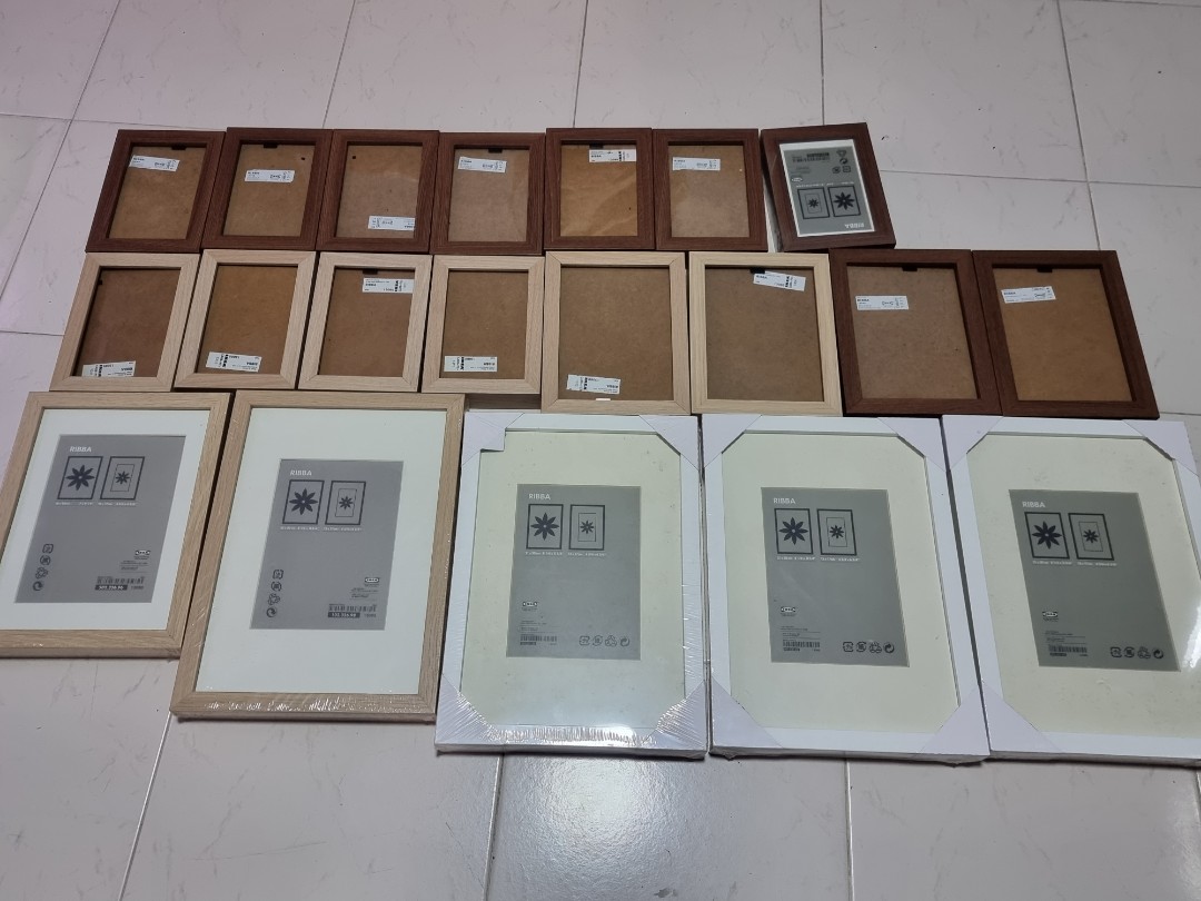Ikea Picture Frames Ribba Assorted Sizes Set, Furniture & Home Living