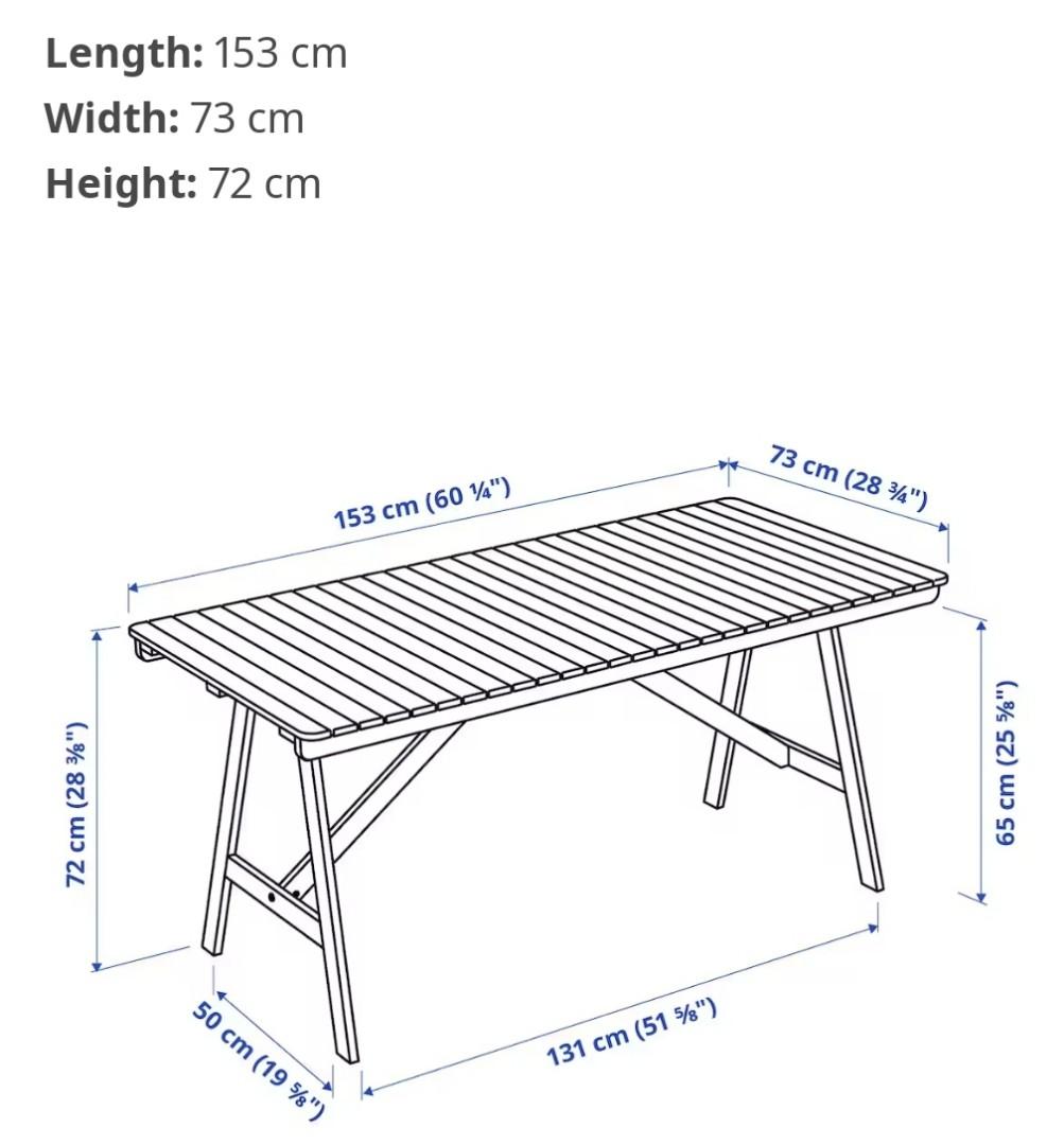 IKEA Table + 4 chairs + 2 black cushions, Furniture & Home Living