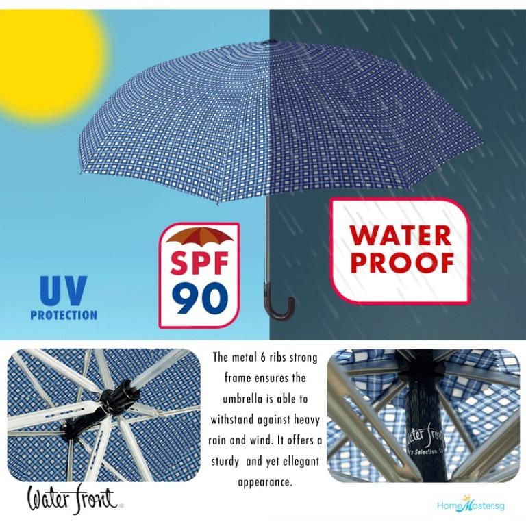 Japan Waterfront Ultra Light Umbrella AntiUV/SPF 90/165g/Hook Handle