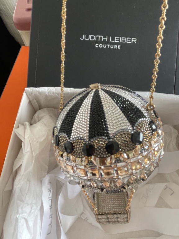 $4995 Judith Leiber Couture Rozier Crystal Hot Air Balloon Minaudiere  clutch bag