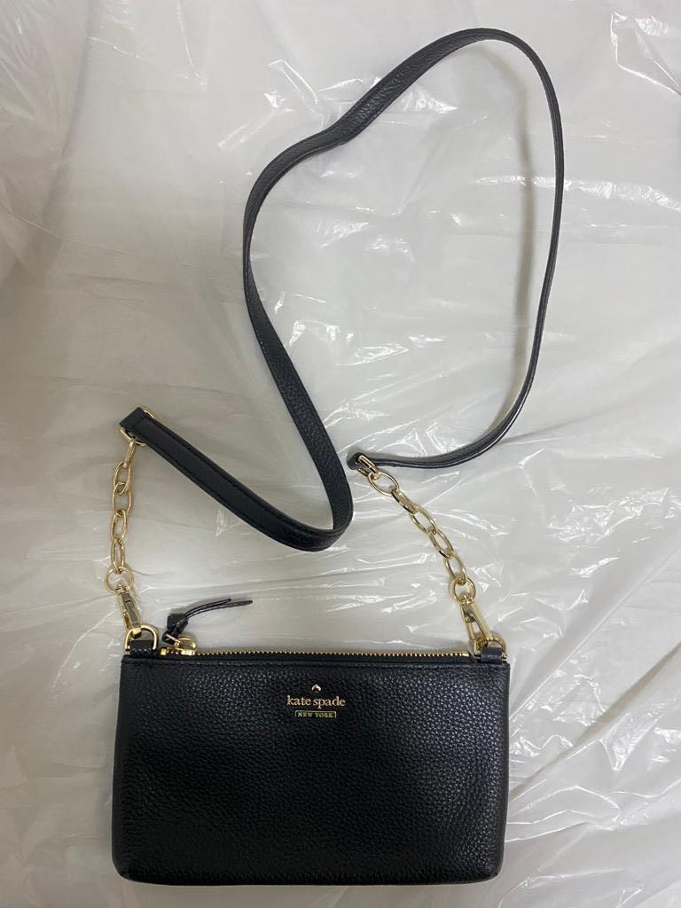 Kate spade black sling bag with short gold chain, Women's Fashion, Bags &  Wallets, Cross-body Bags on Carousell