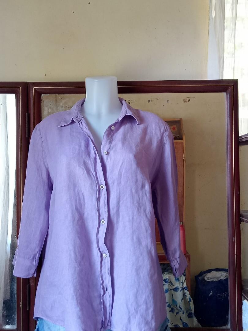 Lavender Pure Linen Button Down Top (Category: Blouses) located in Quezon City. Submitted by 2ndchancer (Listing ID 1154674464, Image 1). Description: Lavender Pure Linen Button Down Top 100% linen oversized medium, will fit semi large..