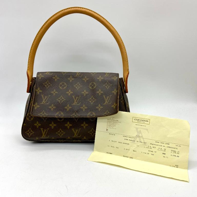 LOUIS VUITTON LV Mini Looping Used Handbag Monogram Brown M51147 Vintage  #AG605