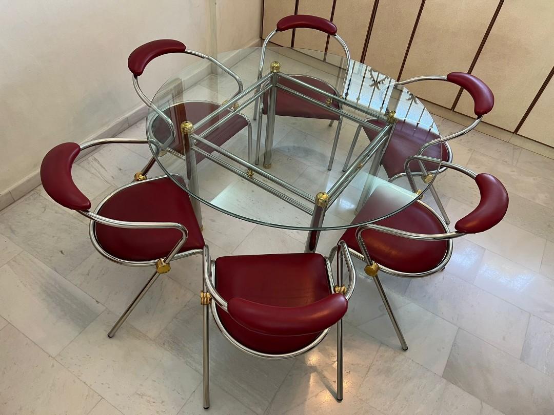 Steel dining table set 6 hotsell seater