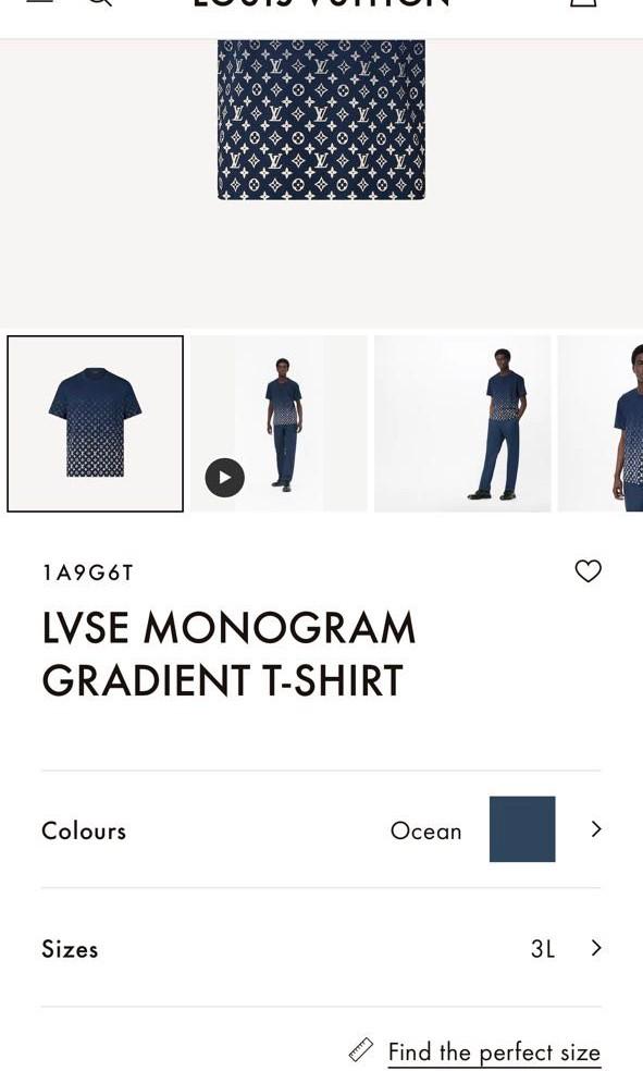 LVSE Monogram gradient T-shirt in Ocean, Men's Fashion, Tops & Sets, Tshirts  & Polo Shirts on Carousell