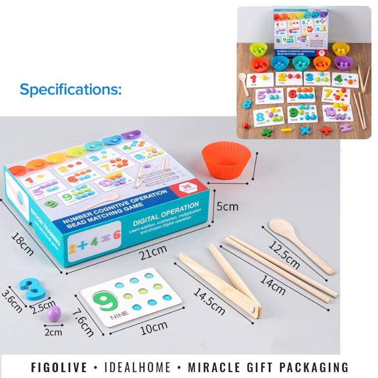 Math Toys / Sorting Beads / Chopstick Spoon Training Montessori Sorting ...