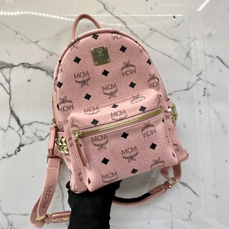 Mcm mini on sale pink leather backpack