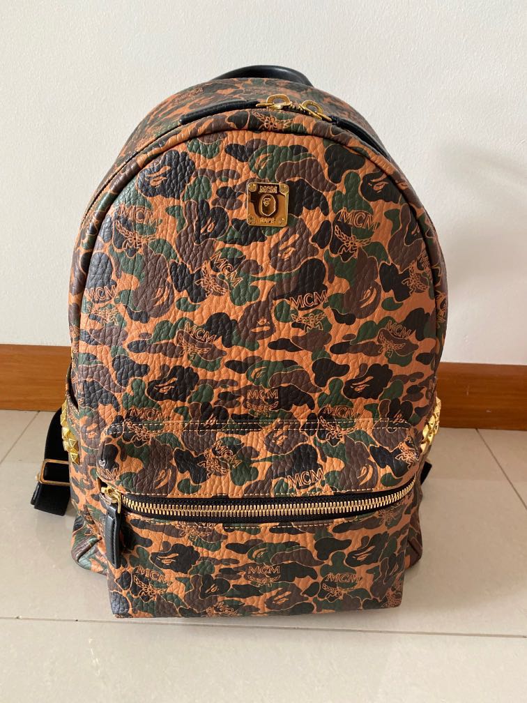 MCM x BAPE Collab Backpack Unboxing and Review 