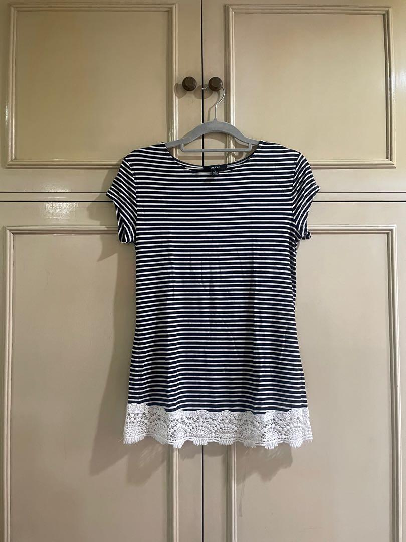 New Breton top crochet hem (Category: Shirts) located in Quezon City. Submitted by jujuloco (Listing ID 1154568488, Image 1). Description: Brand new no tags Breton blue and white stripe top with unique crochet hem detail Given to me as gift then stored Bpi or gcash Buyer covers shipping .