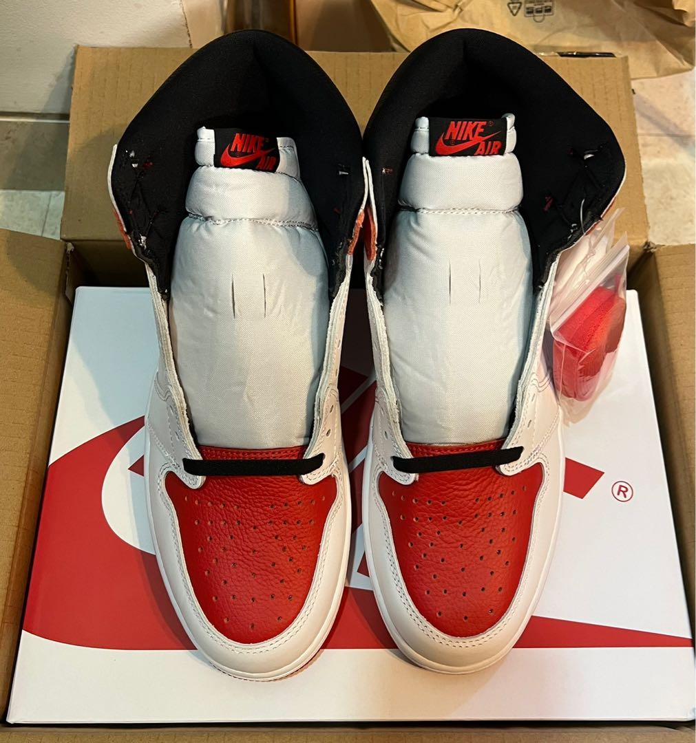 Jordan 1 half black half red hot sale