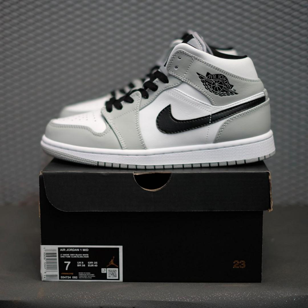 nike jordan mid light smoke grey
