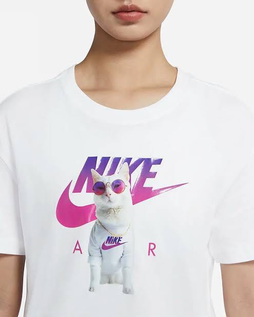 Nike Tee Boy Instacat White T shirt Women s Fashion Tops Shirts