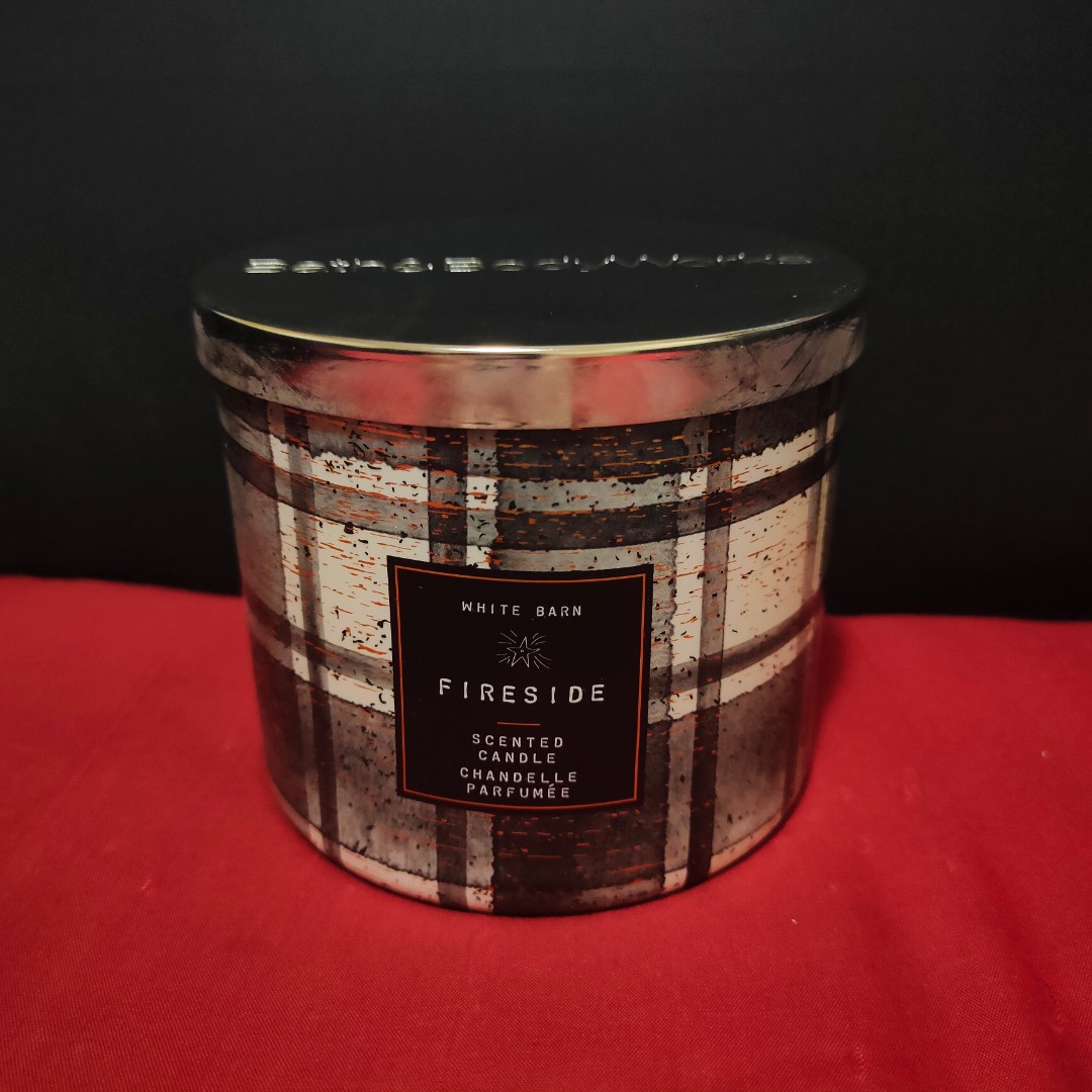 ORIGINAL WHITE BARN BATH AND BODY WORKS FIRESIDE SCENTED CANDLE THREE