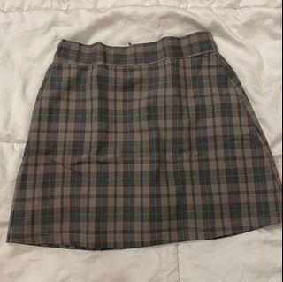 oudre dayoung skirt in checkered brown - size M