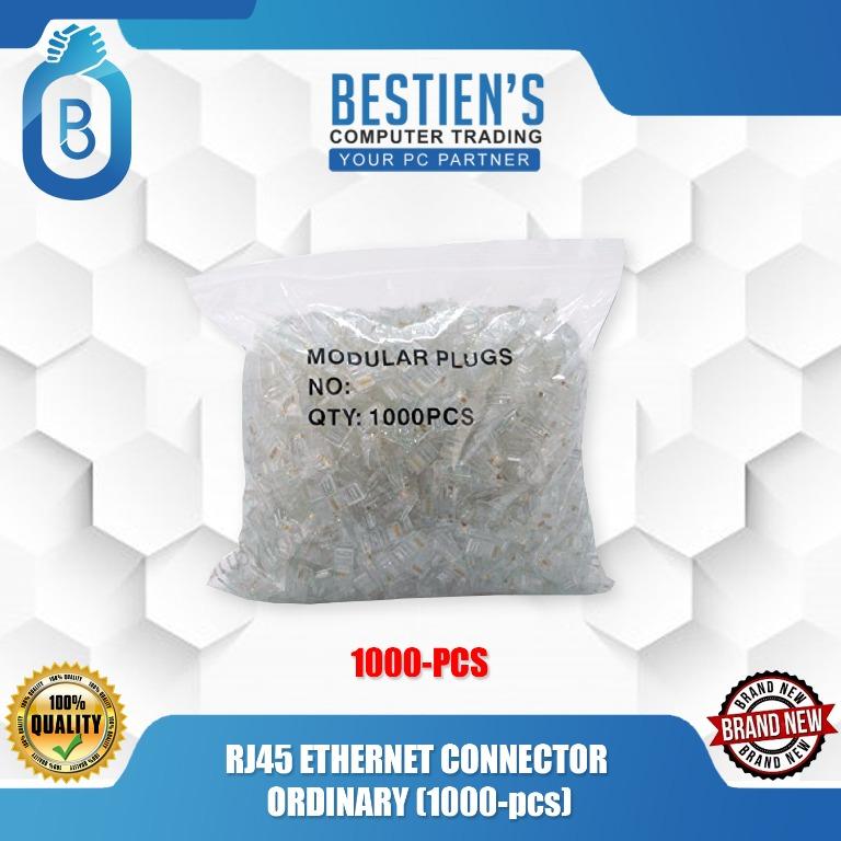 RJ45 ETHERNET CONNECTOR ORDINARY (1000-pcs), Computers & Tech, Parts ...