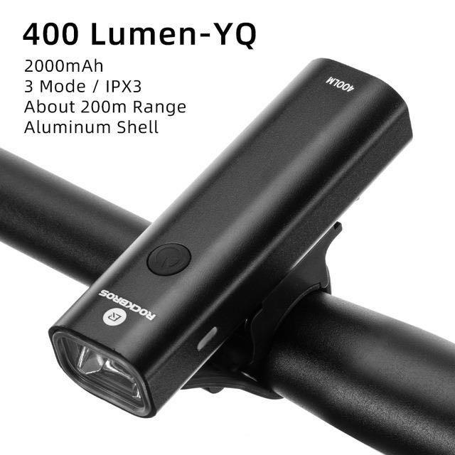 Rockbros 400 lumens bicycle bike front light rechargeable Sports