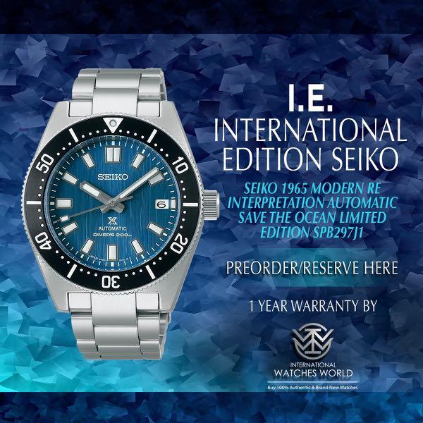 Seiko SPB297J1 - Prospex Save the Ocean 1965 Divers Modern  Re-interpretation Special Edition watch •