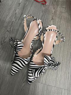Shein zebra bow heels