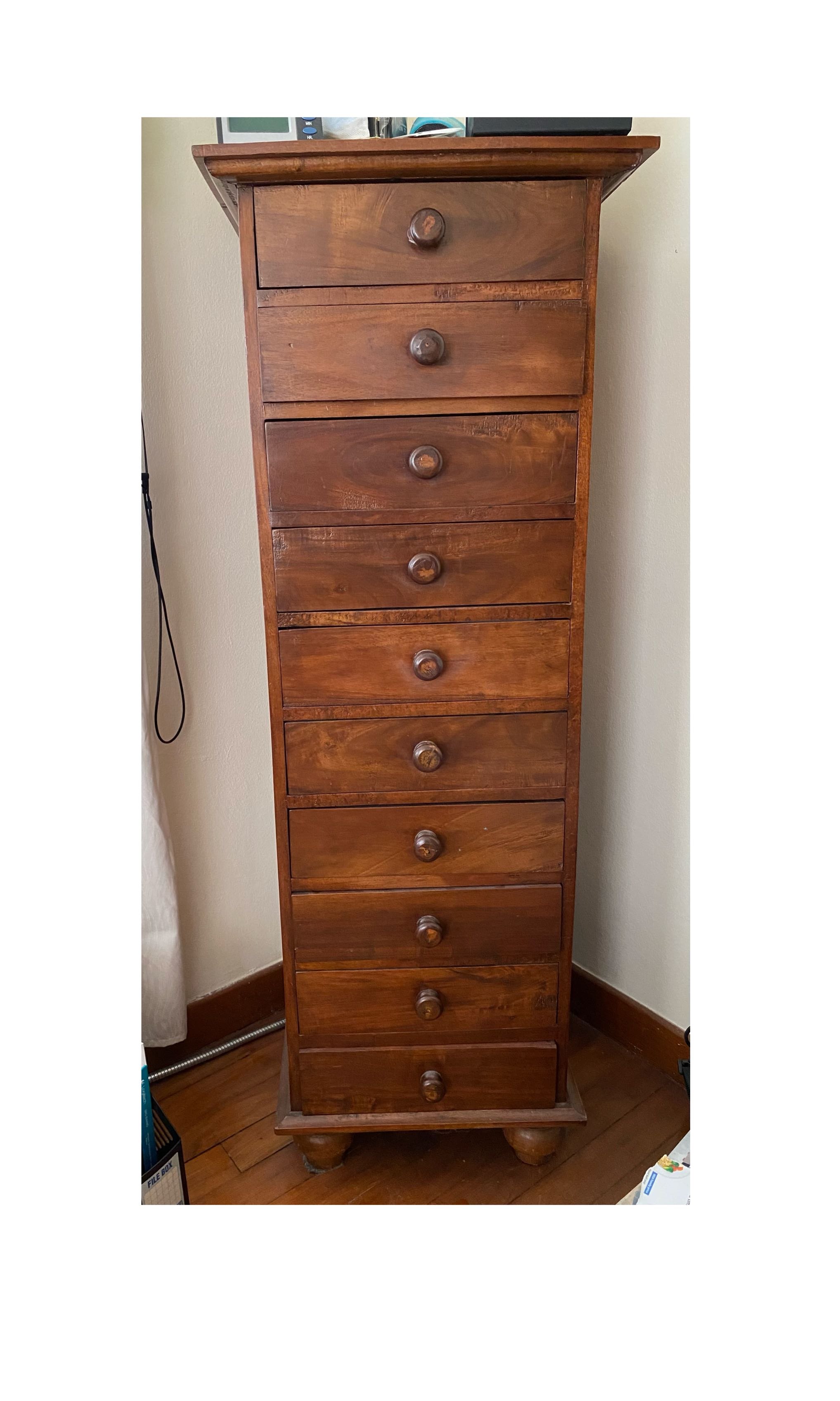 Teakwood Tall boy with 10 drawers, Furniture & Home Living