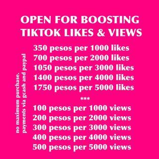 tiktok followers, likes & views