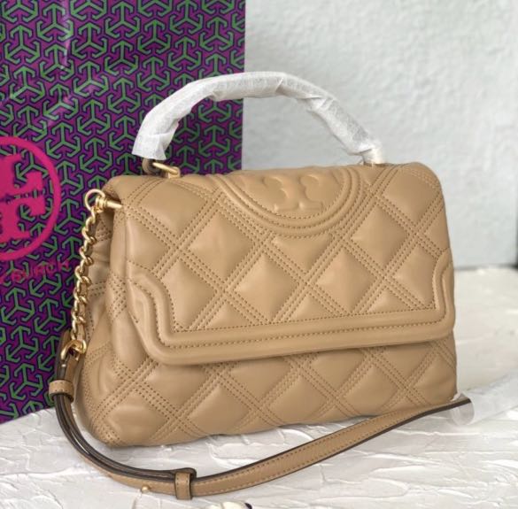 TORY BURCH FLEMING SOFT CONVERTIBLE TOP HANDLE SATCHEL TIRAMISU