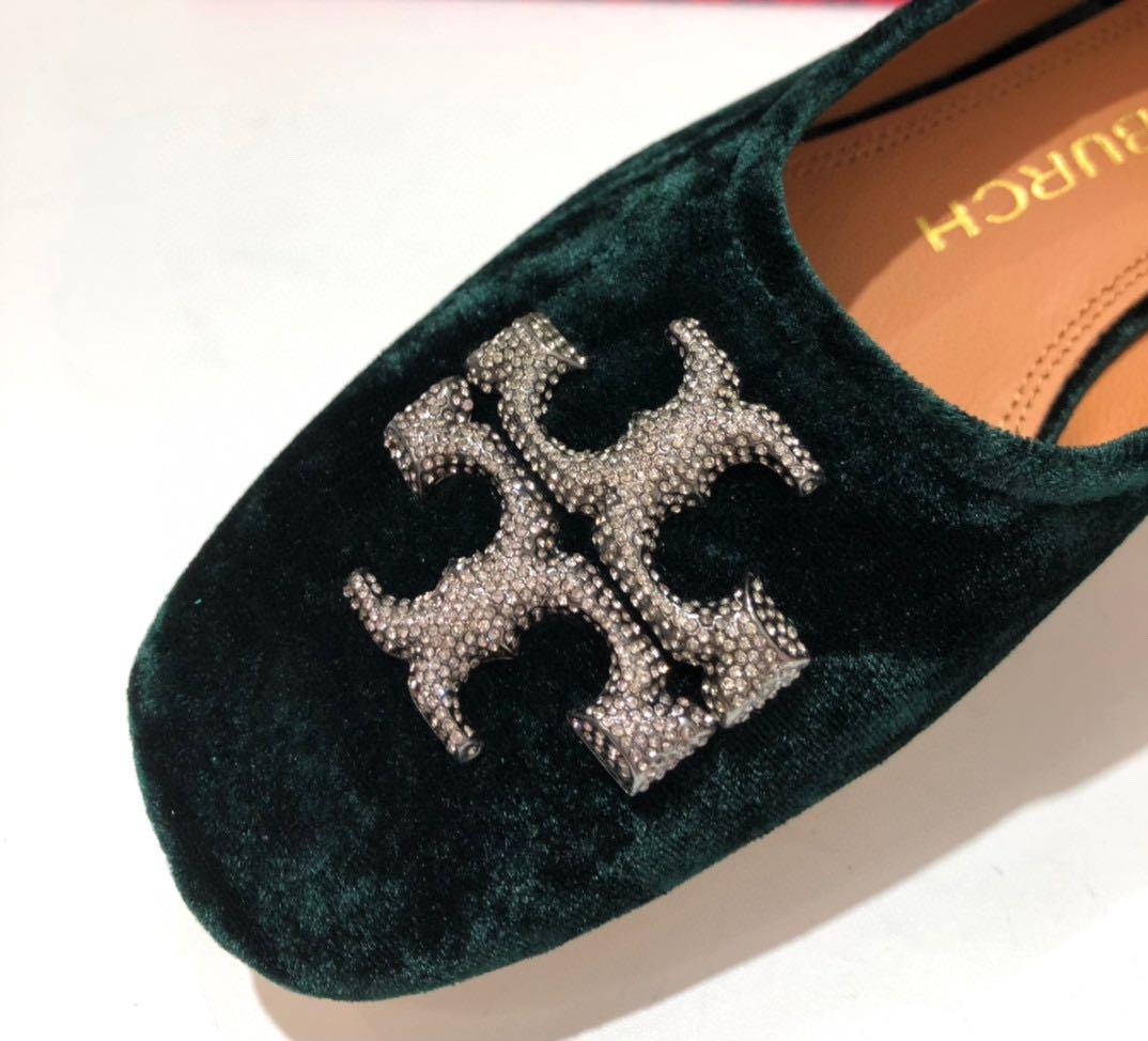 Gold cheap velvet shoes