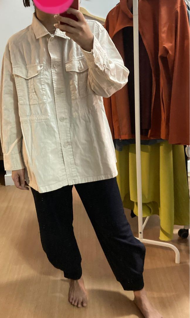 Uniqlo cotton linen safari jacket 