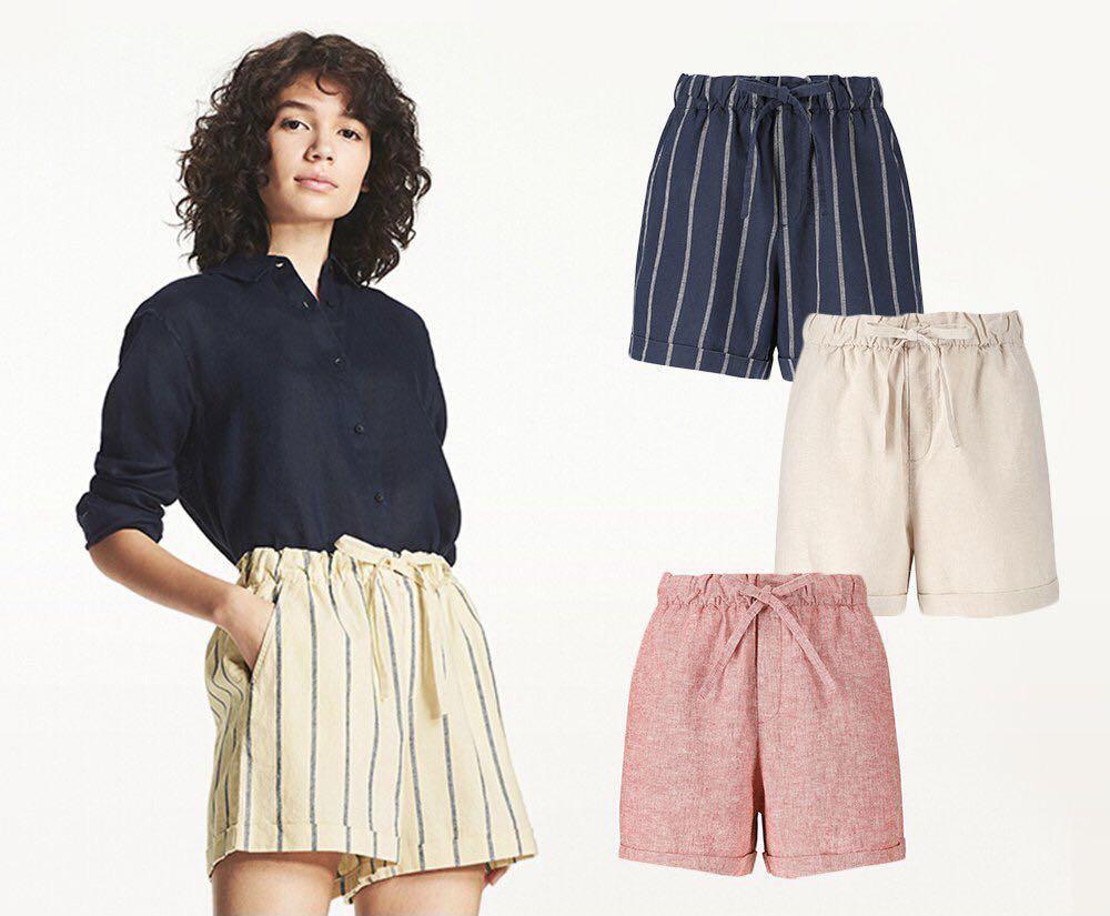 UNIQLO LINEN BLEND RELAX SHORT Women s Fashion Bottoms Other