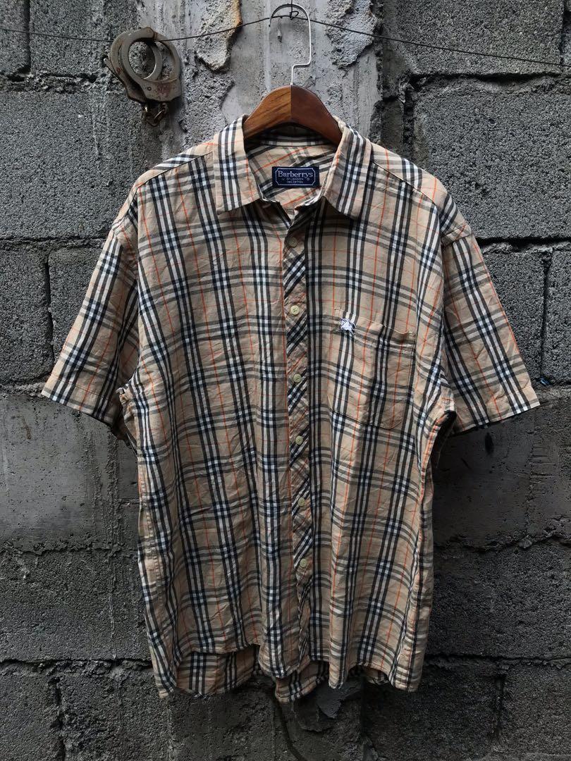 Burberry plaid button down hot sale