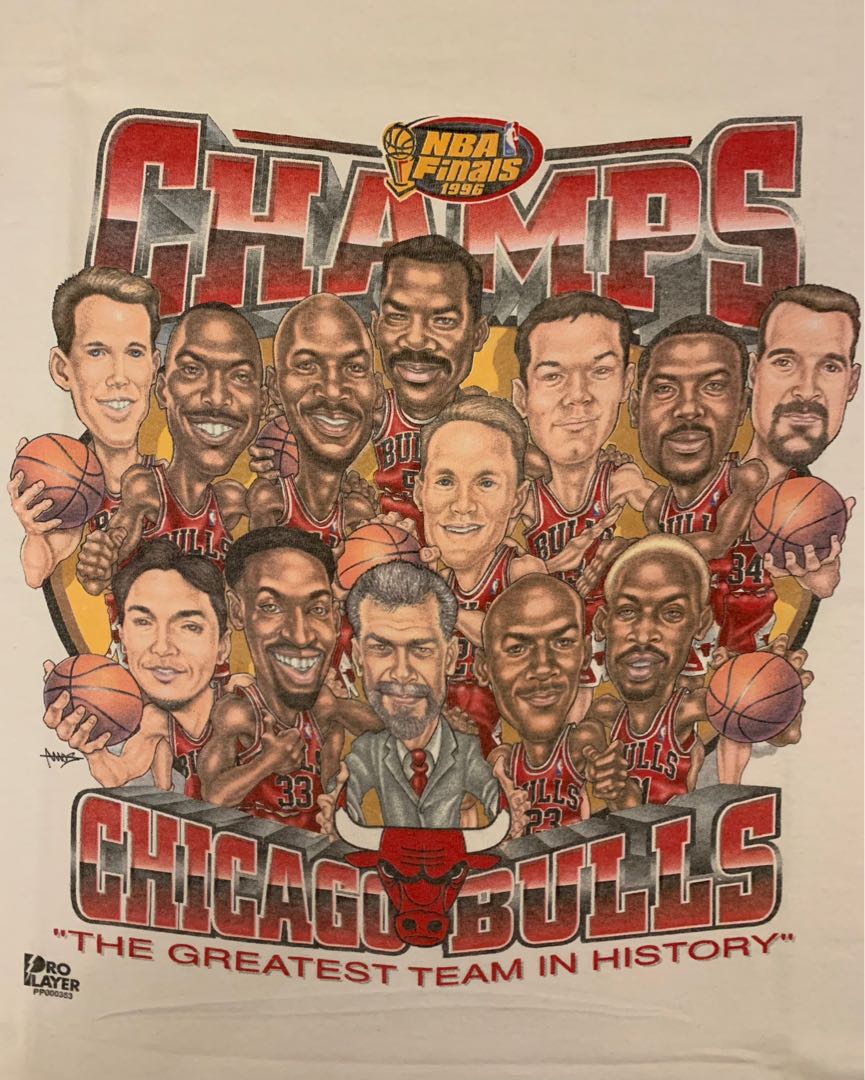Bulls championship cartoon shirt Clearance