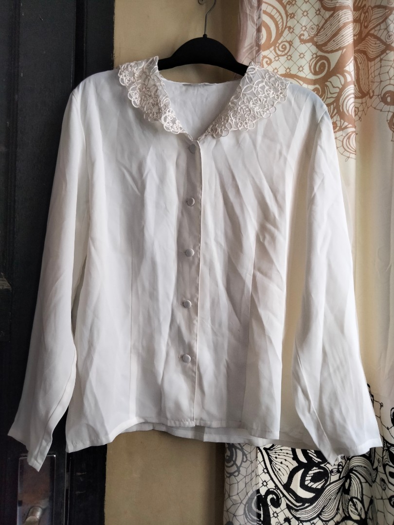 White Blouse vintage, Fesyen Wanita 