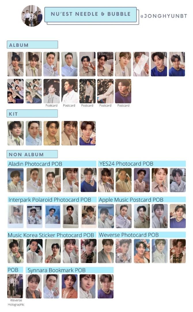 NU'EST Needle & Bubble ファンミニョン トレカ WTT] nuest nu'est needle and bubble pcs pob aron baekho ren minki