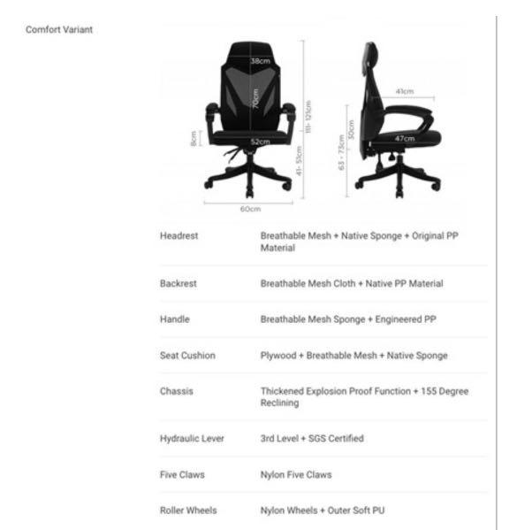 Xiaomi Ergonomic Gaming Hero Series, Furniture & Home Living, Furniture