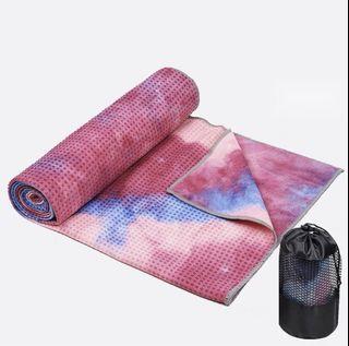 Yoga Mat Towel Tie Dye Color Pink Purple Green Blue  Non Slip Mat Towel